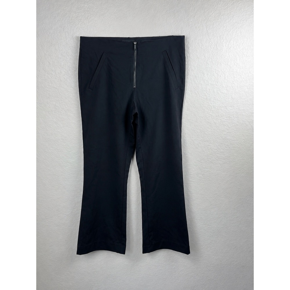 Karl Lagerfeld Paris Women's Black Cropped Ankle Pants Zip Front Minimalist